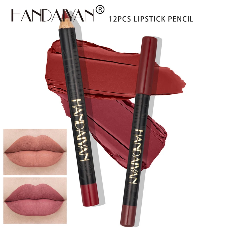 HANDAIYAN Lip Liner Set Charming Matte Not Stick Cup Sexy Bite Lipmakeup Full of Femininity Nude Makeup Professional Lip Pencil