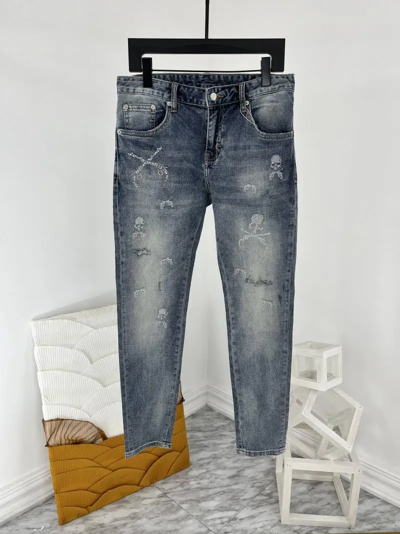 

Джинсы-Карандаш мужские с бриллиантами, A841