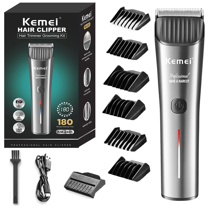 Профессиональная машинка для стрижки волос Kemei регулируемый триммер из