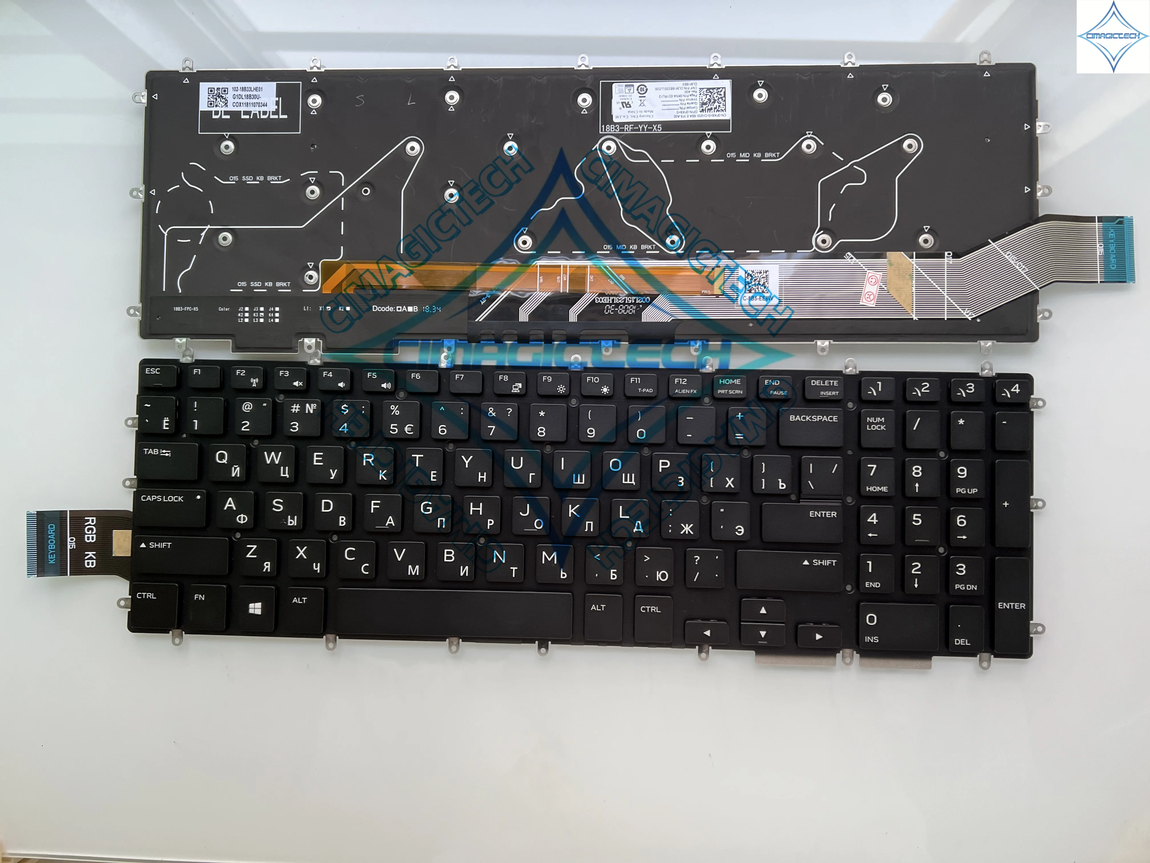Новая американская русская арабская RGB-подсветка для клавиатуры Dell Alienware M15 R1 M17 2019