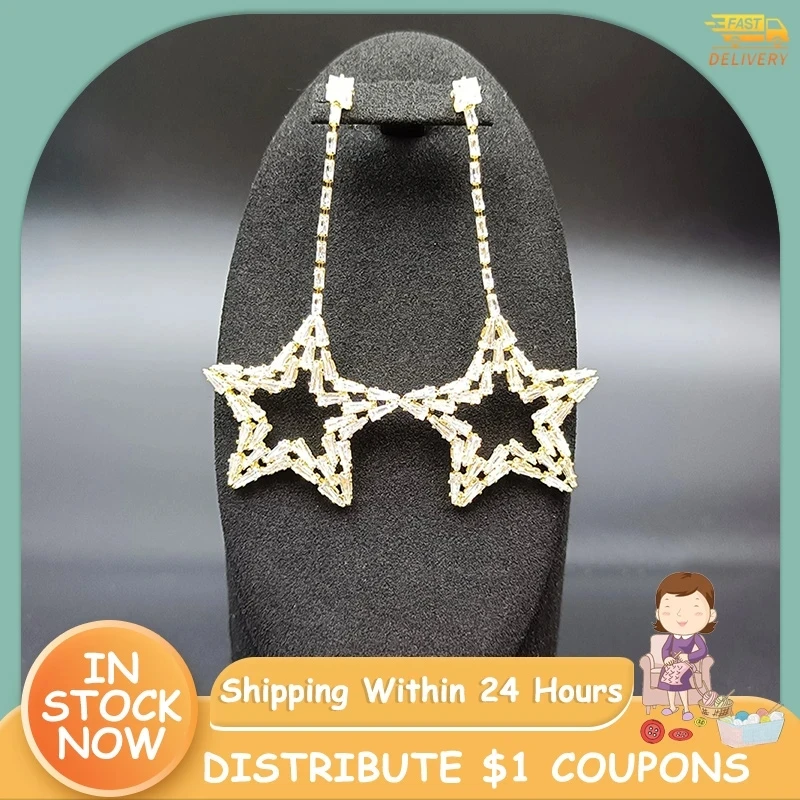 

MUZHI Rhinestone Star Statement Earrings Accessories Boutique High Quality Crystal Pendant Earrings Jewelry Fashion Show 2023