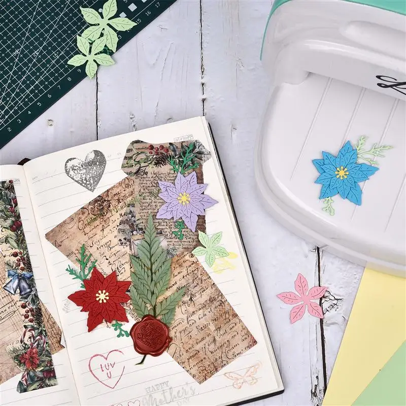 Новый металлический резак рождественский цветок для скрапбукинга стальное