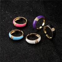 rings men color oil dripping copper zircon jewelry geometric opening ring saint seiya womens rings surgical steel news 2022 toi