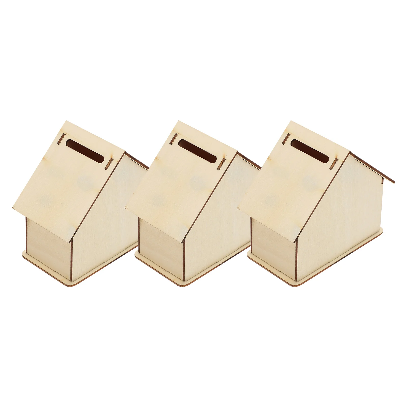 

Money Bank Box Saving Wooden Unfinished Piggy Wood Pot Housediy Kidsfund Christmas Ornament Savings Jar Stash Crafts Container