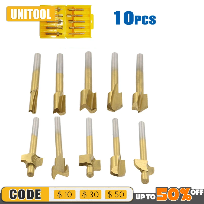 

Фреза HSS 10 шт. набор шлифовальный Резак деревообработка электрическая Обрезка гравировальный станок Шаблон Резак паз фрезерование