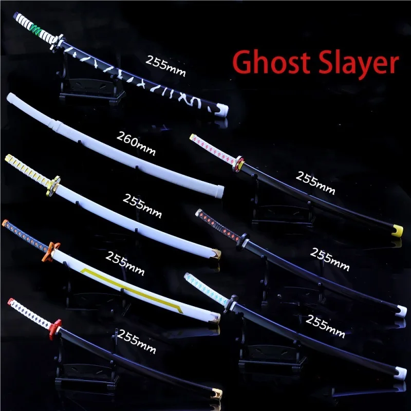 255mm Demon Hunter Katana Model Killer Sword Cosplay Metal Katana Prop Weapon Anime Battle Boy Gift Collection Model Jewelry