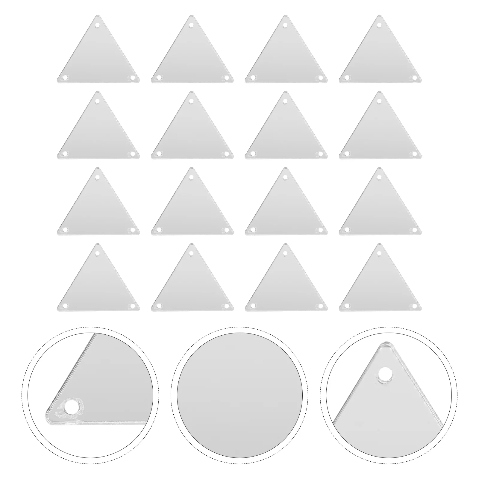 

50Pcs Triangle Mirror Pieces Costume DIY Mirrored Rhinestones Decorative Acrylic Mirror Pieces