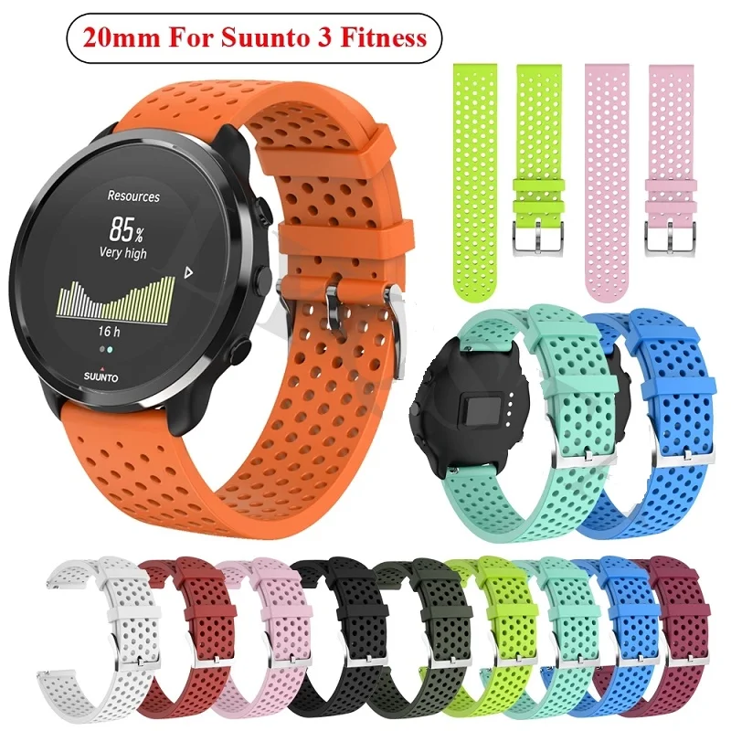 

New 20mm Strap Soft Breathable Silicone Strap for Suunto 3 Fitness Sport Smart Watch Bracelet for Suunto3 Fitness Correa Strap