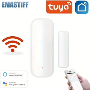 Смарт-датчик двери Tuya, Wi-Fi, с управлением через приложение