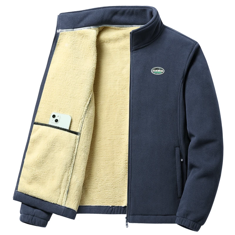 Мужская осенне-зимняя куртка новая мужская флисовые куртки повседневное пальто