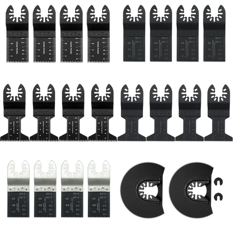 

BMDT-Oscillating Saw Blades 24 PC Multitool Blades For Wood Metal Plastics Oscillating Tool Blades Fit For Dewalt Ryobi