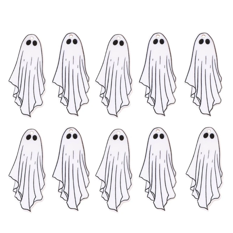 

5 Pcs Spectres Spirit Charm Spooky Halloween Pendant Mini Acrylic Decorations for DIY Earring Bracelet Necklace Jewelry 57BD