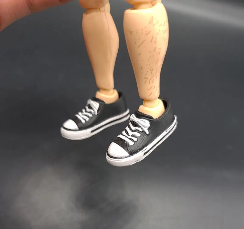 

Женская белая + черная 【3 см длин】 1/12 аксессуары Shf полотняная обувь для мужчин 6 дюймов