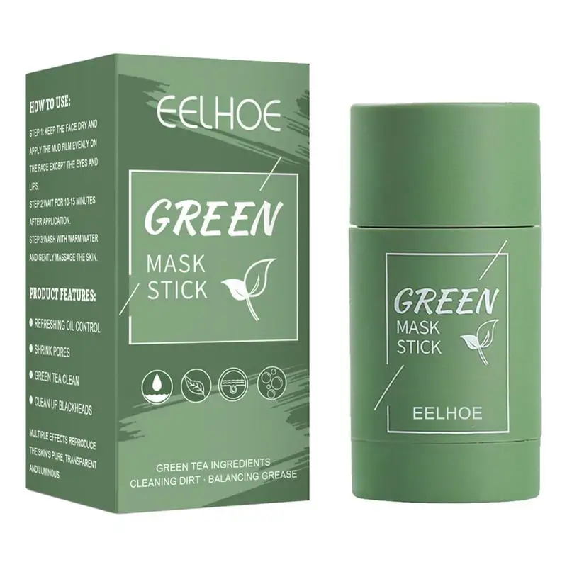 

Green Tea Face Mask Solid Face Mask Stick Deep Clean Pore Moisturizing Oil Control Remove Pores Blackhead Face Skin Care