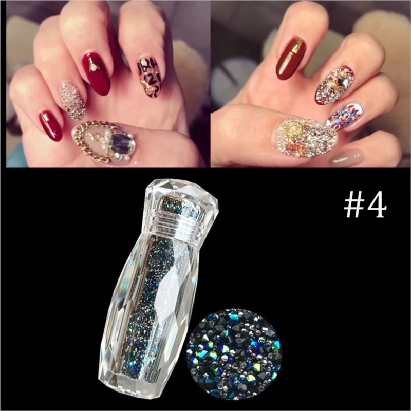 

1 Bottle Crystal Caviar Beads Nail Rhinestones 10g Micro Bead Gravel Multicolor Strass Crystal Glass For 3D Nails Art Decoration