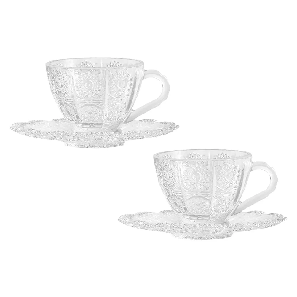 

Стаканы для воды в стиле ретро, элегантные стеклянные стаканы для питья, чашки для комнаты, офиса, кухни, 2 набора