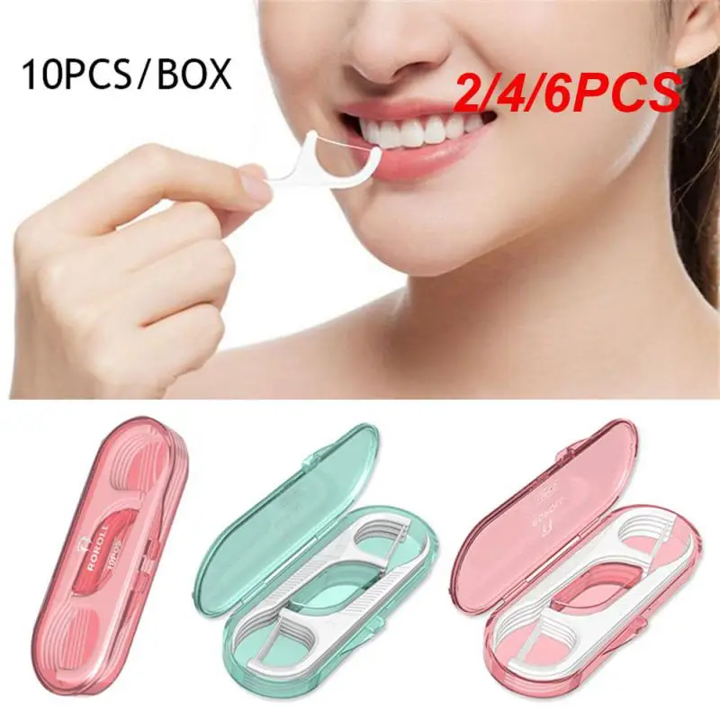 

2/4/6PCS box Floss Toothpick Set Interdental Brush Floss Pick Portable Toothpick Floss Teeth Cleaner With Storage Tube