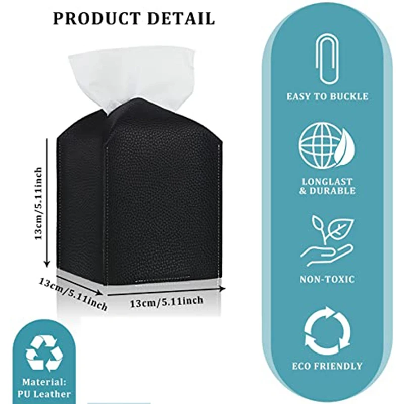 3шт Коробка для салфеток из искусственной кожи Держатель коробка туалетных