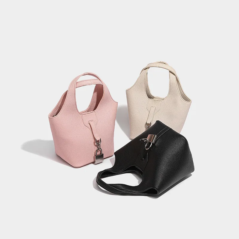 2024 новая модная сумка-ведро с рисунком личи повседневная сумка из мягкой кожи