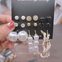 big pearl circle hoop earrings set for women brincos fashion geometric 2022 trend jewelry wedding gifts earrings wholesale