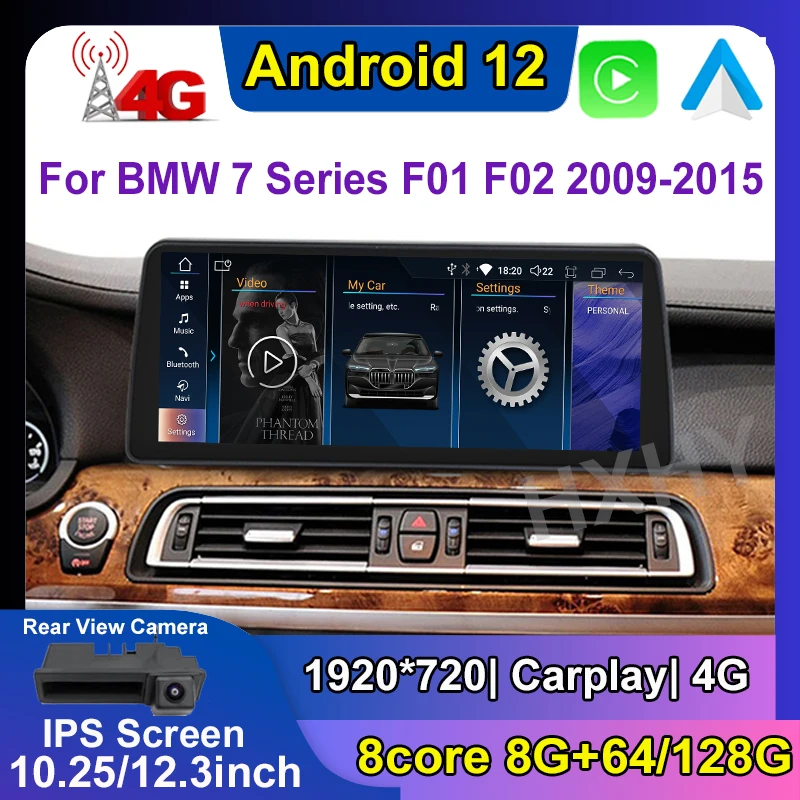 

12.3inch Android 12 Car DVD Player System Multimedia For BMW 7 Series F01 F02 2009-2015 CIC NBT Radio GPS Navi Audio Carplay