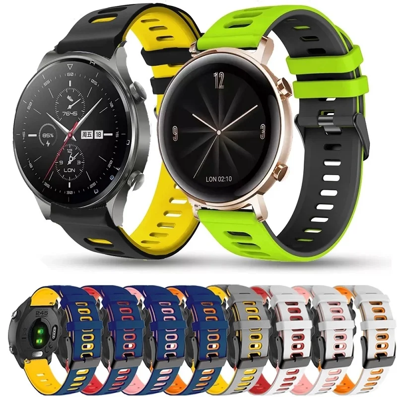 

20mm 22mm Watch Band For Samsung Galaxy Watch 3 /Gear s3/ Frontier/S2/Sport Silicone Band For Huawei GT 3/ GT 2/2E Watch Band