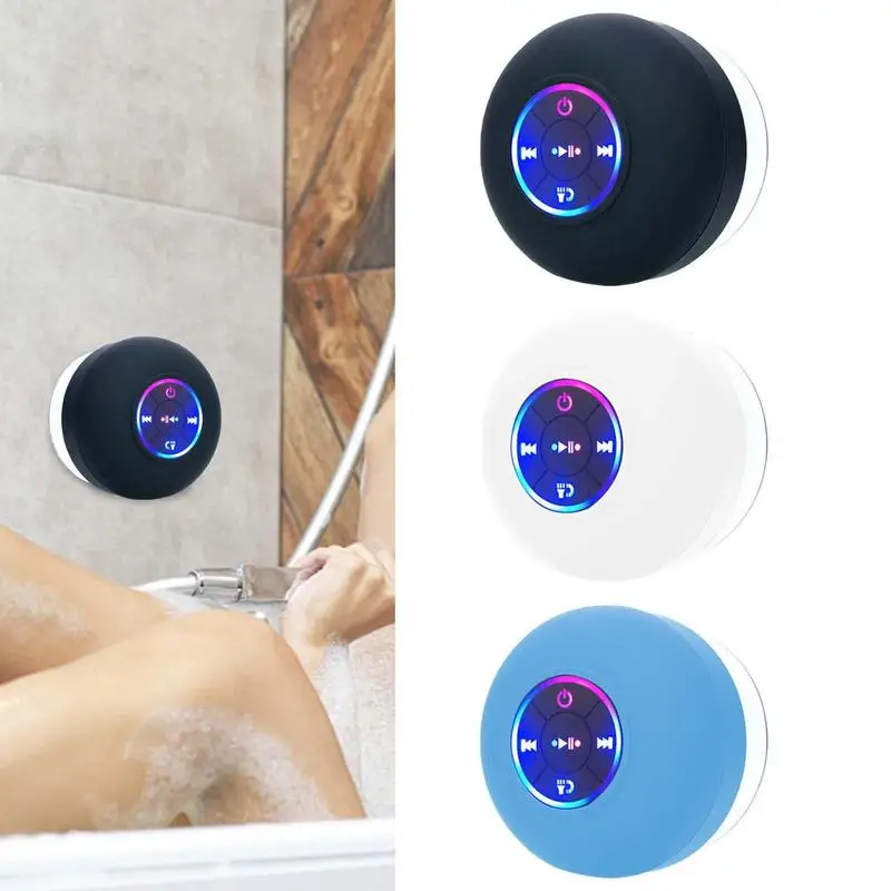 

Mini Blue tooth Speaker Waterproof Bathroom Speaker Wireless Shower Speakers Strong Adsorption Music Player For Car Outdoor Pool