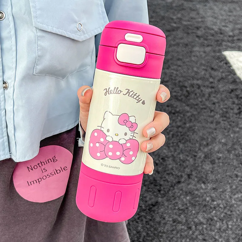 

500Ml Hello Kitty Sanrio Thermos Mug Cinnamoroll Kuromi Anime 316 Stainless Steel Portable Travel Water Bottle Kawaii Girl Gift
