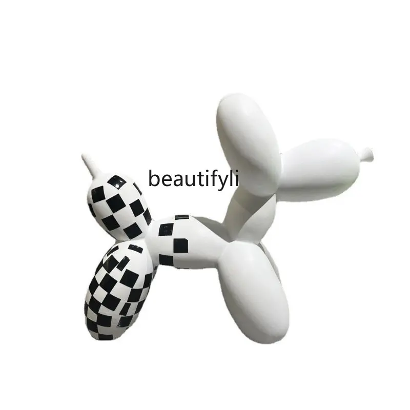 

Черно-белый клетчатый шар LBX в виде собаки, полимерные украшения, креативные мягкие украшения, вход в гостиную, ювелирные изделия