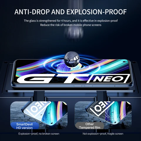 SmartDevil Vidro Temperado para Tela Realme Protetor de Vidro HD Anti Luz Azul para Realme GT GT6 GT5 GT3 Neo5 5G