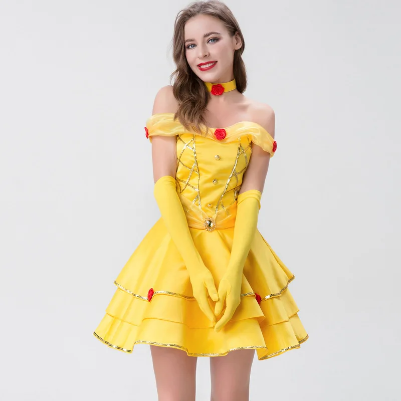 

Cosplay Adult Princess Belle Costumes Fairy Tale Princess Fancy Dress Clothing
