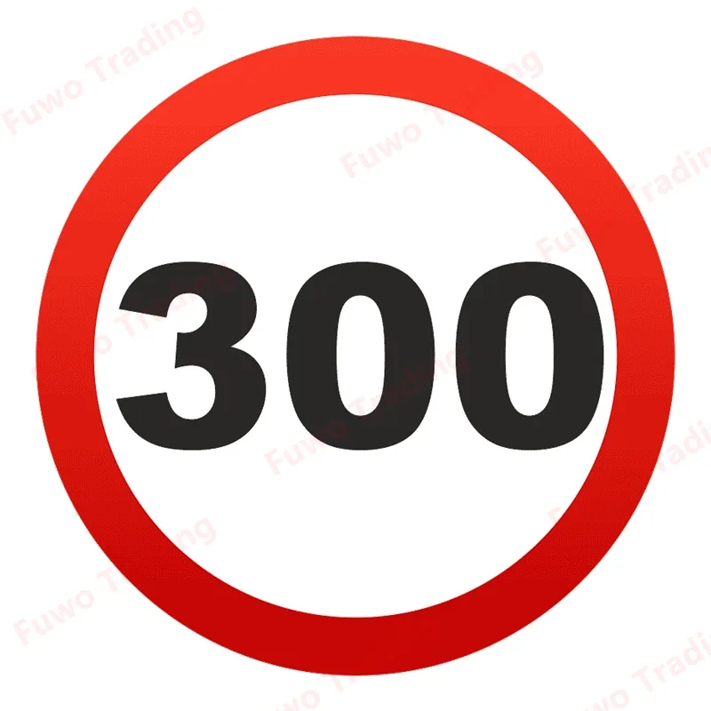 Модная индивидуальная ПВХ Наклейка различных размеров ограничение скорости 300