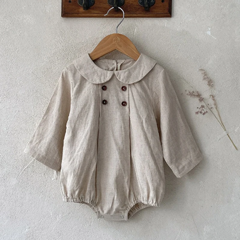 

Комбинезоны для новорожденных мальчиков и девочек с длинным рукавом, хлопковые однотонные, весна-осень, одежда для маленьких мальчиков и девочек, комбинезон для младенцев