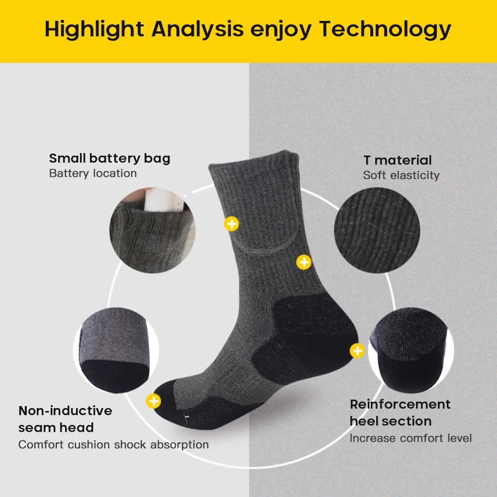 Winter Warmer Socks Electric Heated Socks Adjustable Men Women Rechargeable Battery Winter Outdoor Skiing Sport Warm Socks