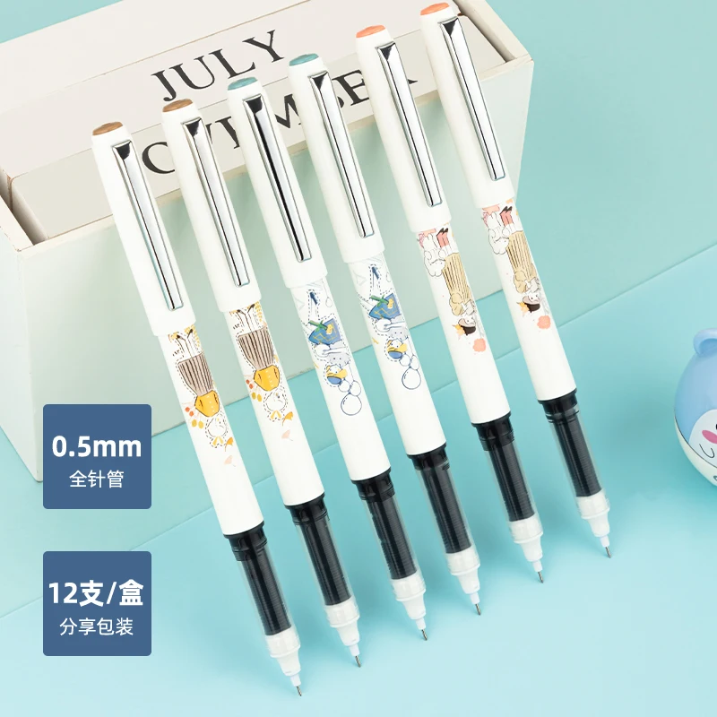 

0.5mm Black Ink Cute Pen Straight Liquid Ballpoint Pen High-quality Pen School Student Supplies Office Supplies Stationery