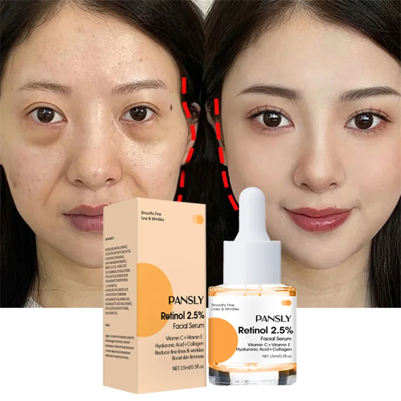 

Retinol Wrinkle Remover Face Serum Firm Lift Fade Fine Lines Moisturizing Essence Whitening Repair Korean Skin Care Products