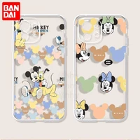 bandai kawaii mickey minnie goffy phone case for samsung s20 fe lite s21 s30 ultra s8 s9 s10 e plus transparent cover clear
