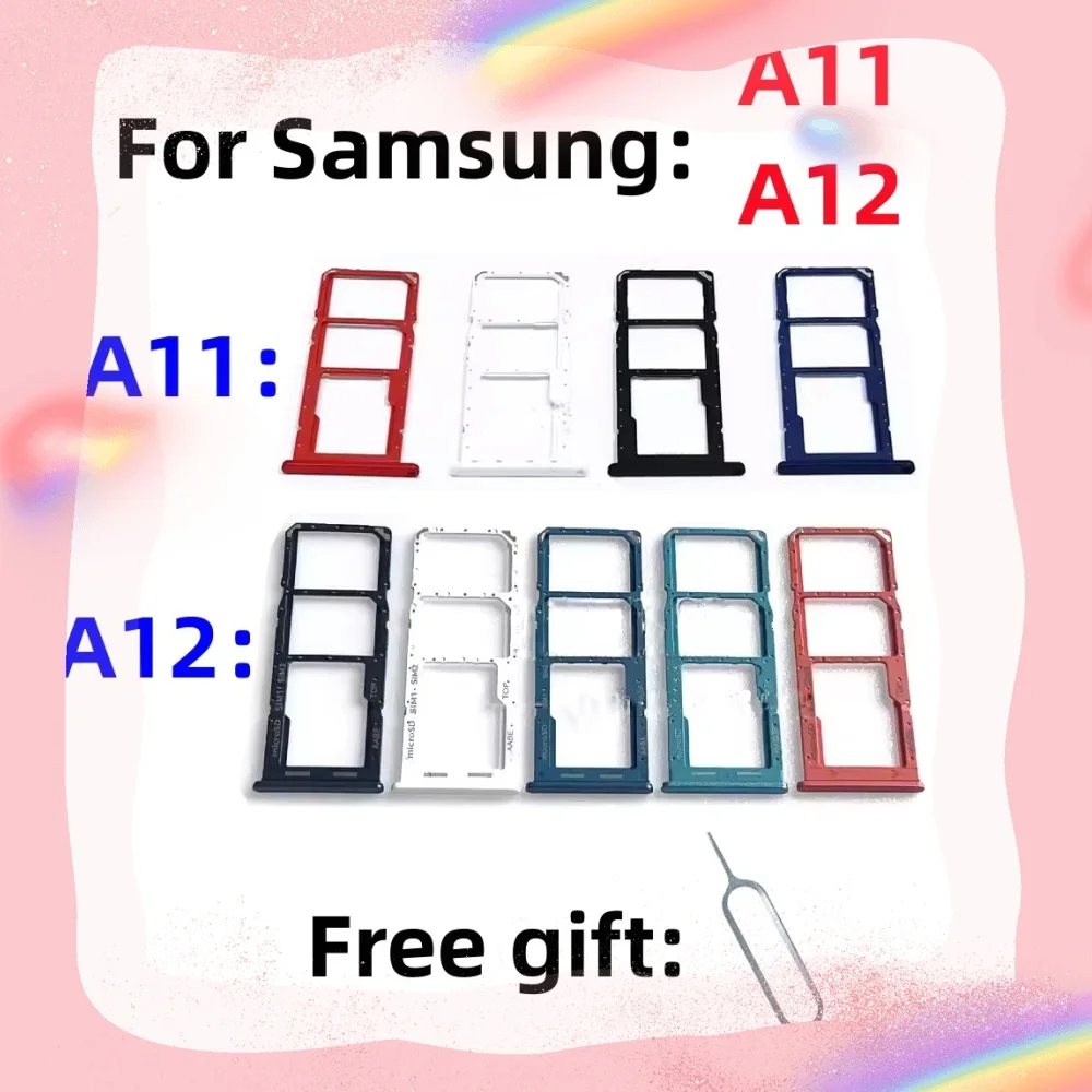 Фото Лоток для SIM-карты и SD-карты A11 для Samsung Galaxy A12 A11 SM-A125F/DSN A115F A125 A125F, держатель для чип-карты №1