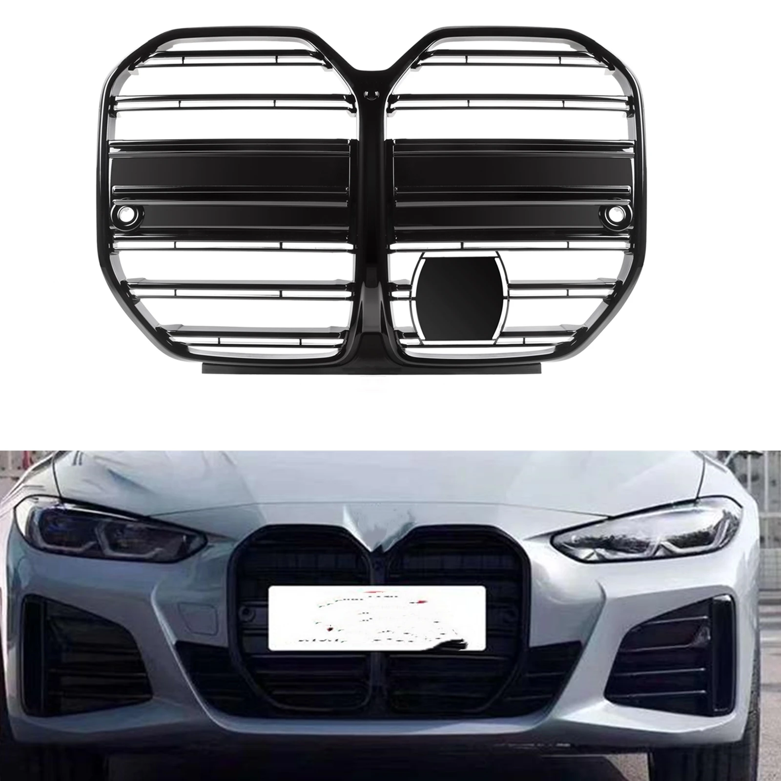

Передняя решетка радиатора для BMW 4 Series G26 440i 2021 + 4-дверная только 430i GT Стильная черная крышка верхнего бампера впускного капота автомобиля сетчатая решетка