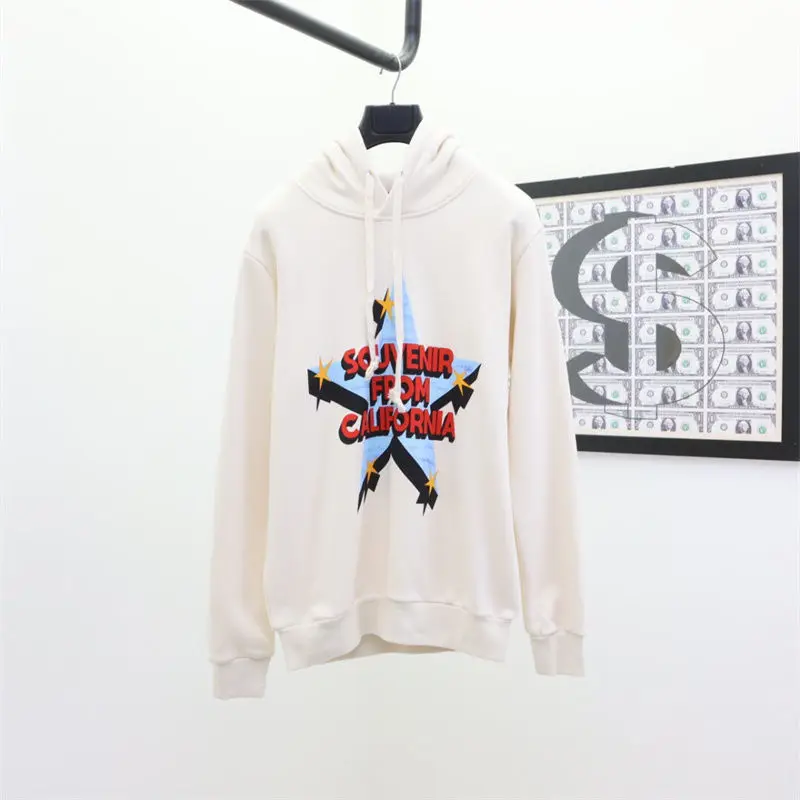 High quality Long sleeved Hoodie autumn winter knitted cotton five pointed star print casual sport sweater women S-XL sweatshirt