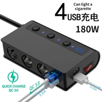 3 way cigarette lighter splitter qc 3 0 quick charge 12v24v universal independent switch power adapter 4 usb ports car charger