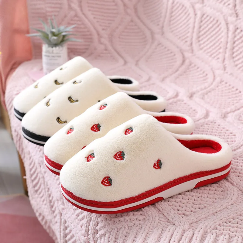

Women Men Home Slippers Cute Cartoon New Fashion Warm Winter Furry Soft Plush Slipper Non Slip Bedroom Slides Indoor Shoes