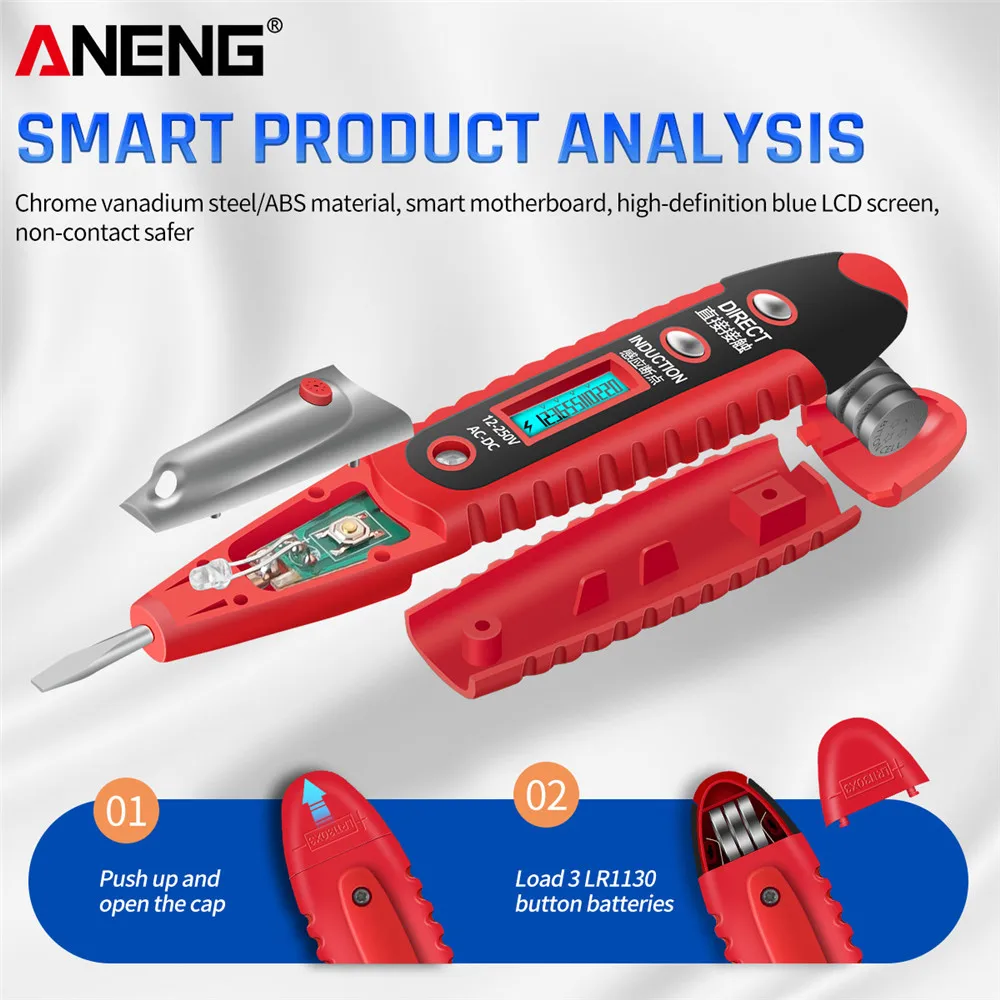 Цифровой Электрический тестовый ручка ANENG VD700 детектор напряжения карандаш 12 ~ 250