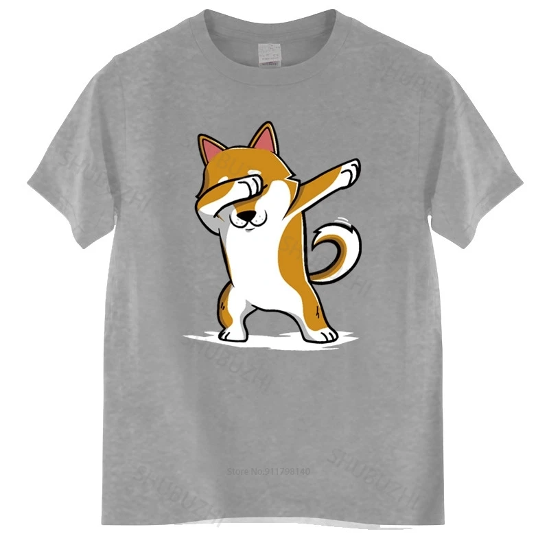 

Cotton Tshirt Men Crew Neck Tops Funny Shiba Inu Dabbing T Shirt Japanese Dog Lover Gift T-shirt Cotton Brand T-shirt