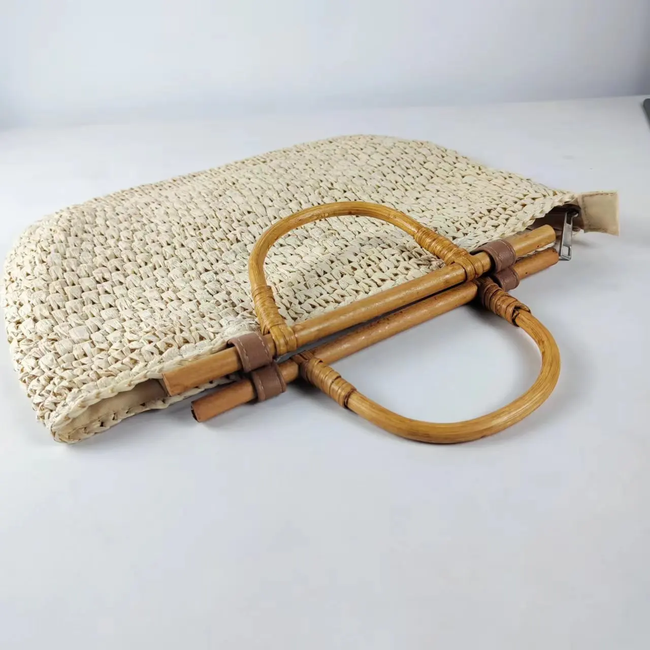 Соломенная Сумка с деревянной ручкой ручные плетеные сумки богемные пляжные