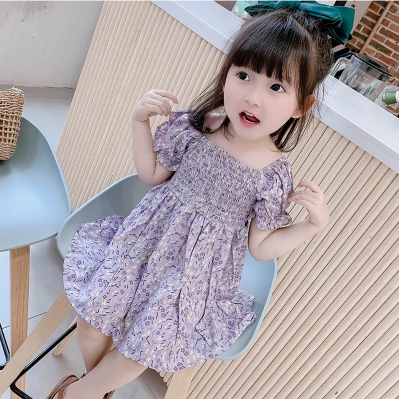 

Girl Dress Cotton Comfortable Children's Clothing 2022 Summer Kids Dresses For Girls Floral Baby Skirt Korean Baby Clothes