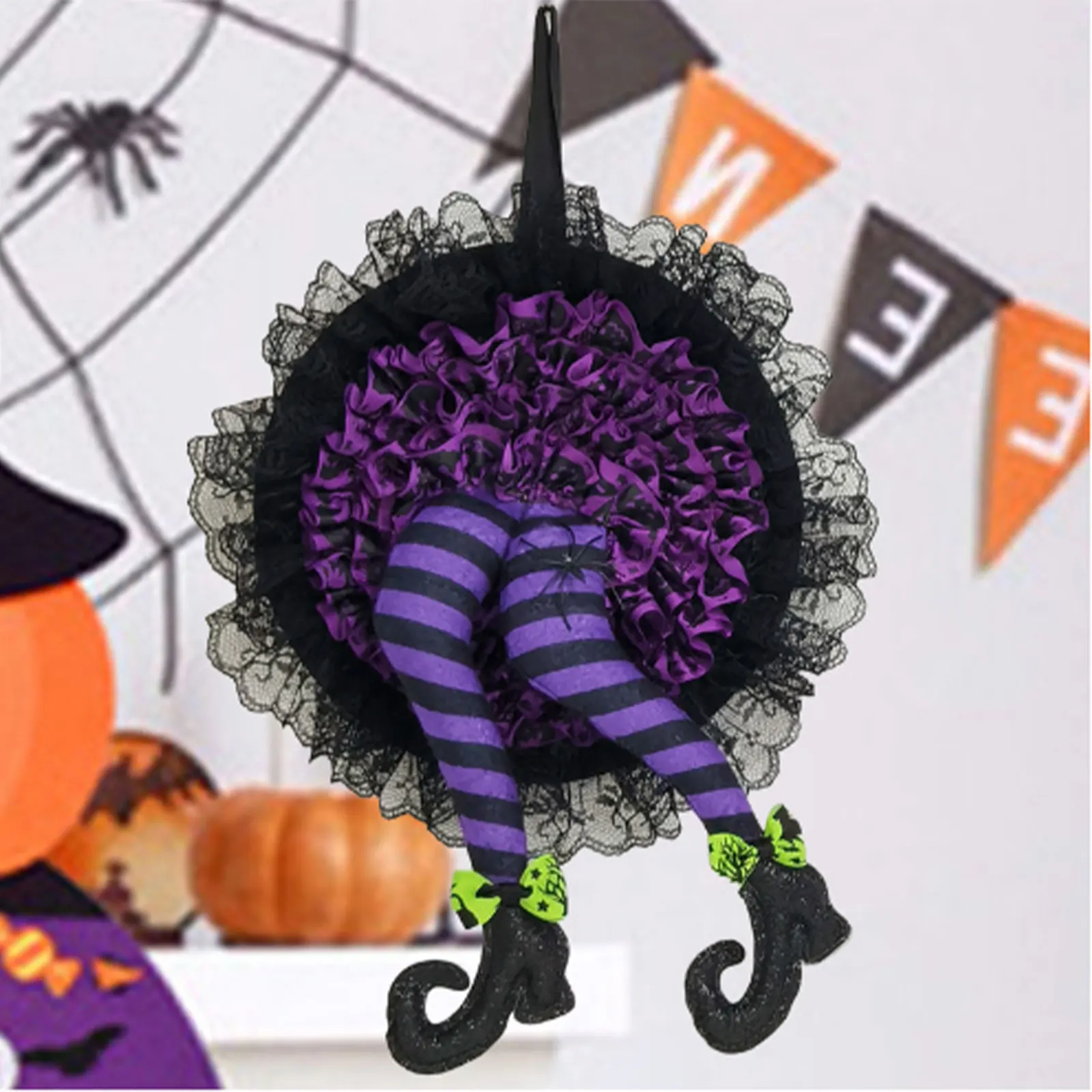 

Halloween Witch Hat Leg Door Wreath Halloween Wreath Door Hanging Terrifying Atmosphere Decoration Happy Party Supplies Newest