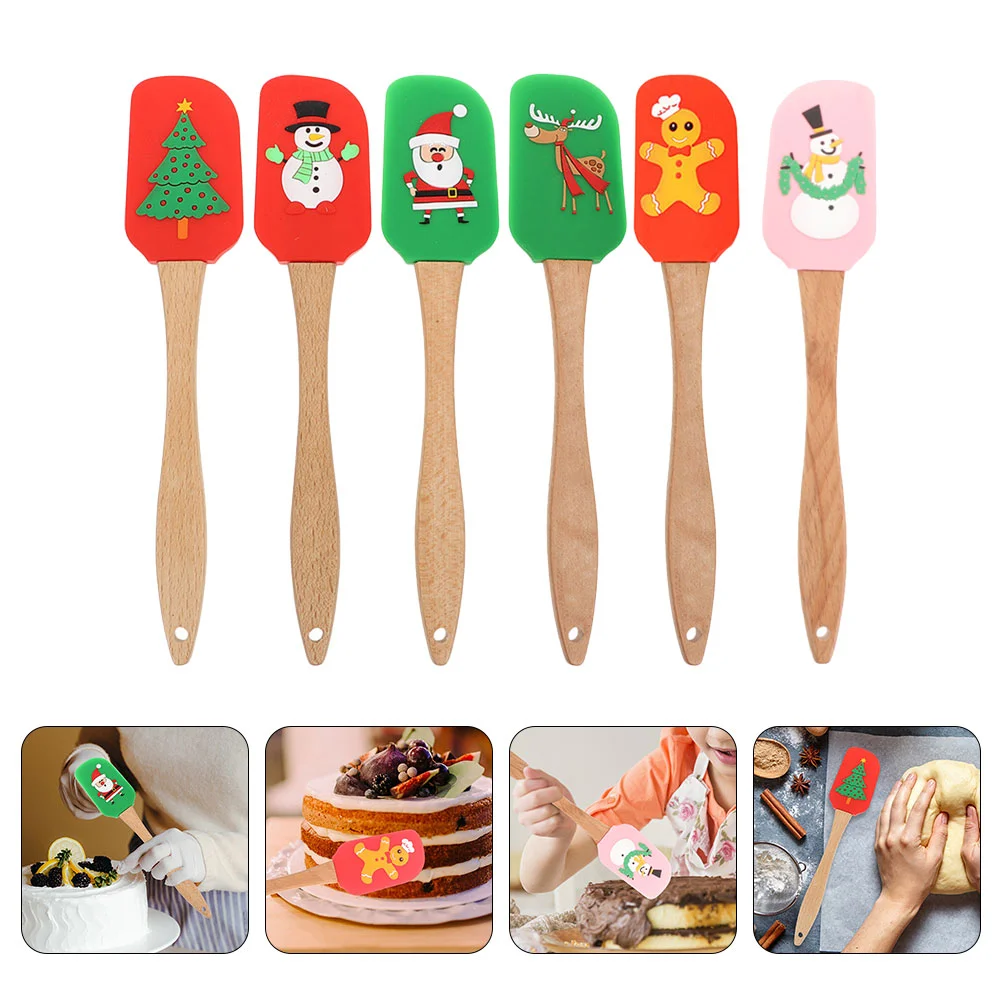 

Jar Scraper Spatula Xmas Party Supply Tableware Silicone Long Tool Cake Christmas Butter