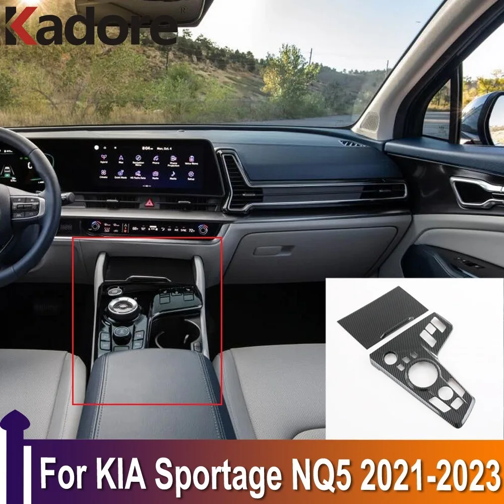 

For KIA Sportage NQ5 2021 2022 2023 Carbon Fiber Car Gear Shift Box Panel Cover Sticker Trim Strips Decoration Accessories