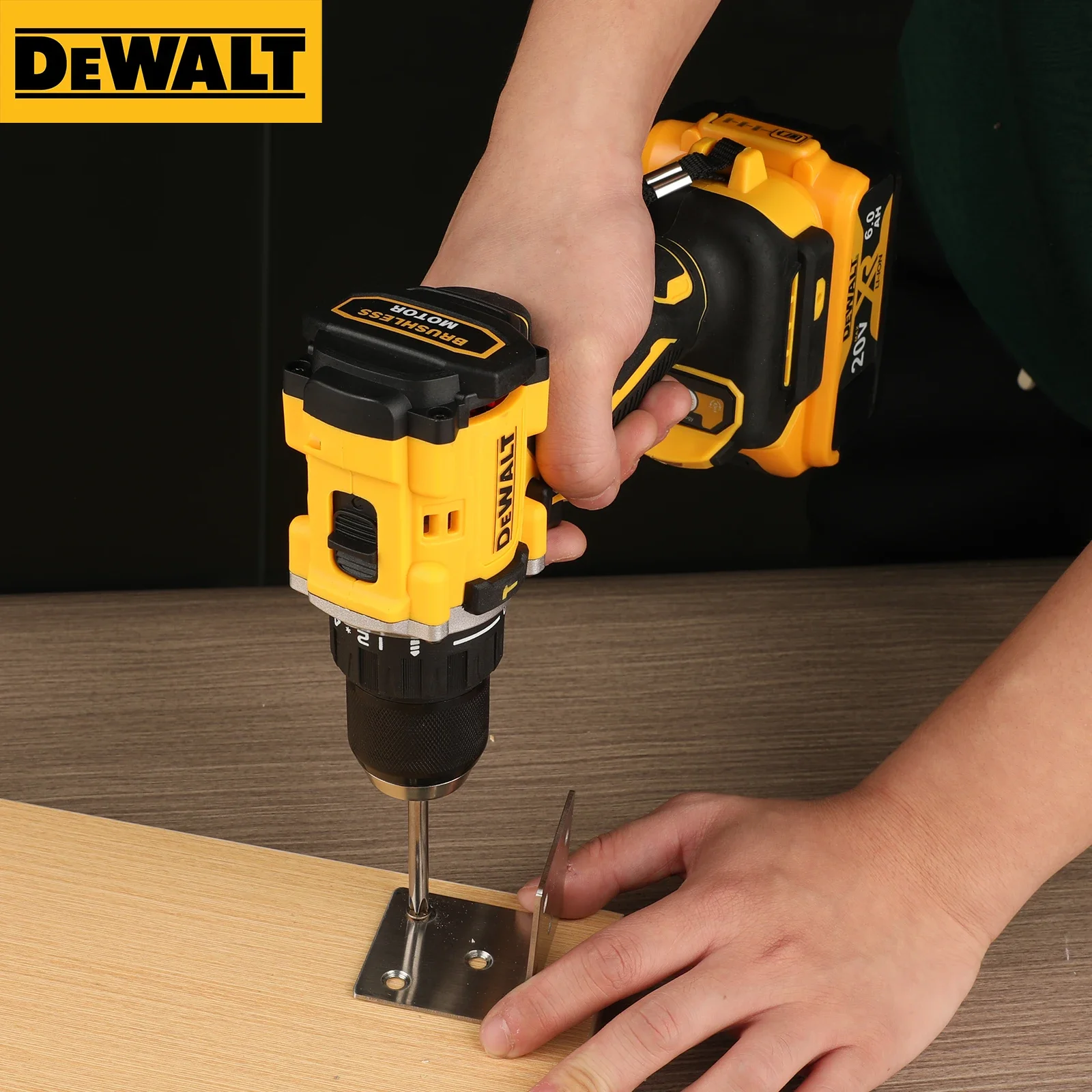 Фото DEWALT DCD805 20 В Электроинструменты Бесщеточная ударная дрель Аккумуляторная электрическая отвертка Многофункциональная ручная дрель №3